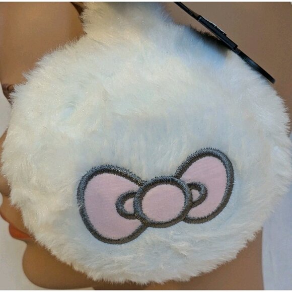 NWT Sanrio Hello Kitty Ear Muffs Fuzzy Hot Topic Pink Bow Faux Fur Cat Kawaii - Picture 5 of 16